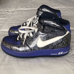 Nike Air Force 1 Sneakers - Purple Silver Black
